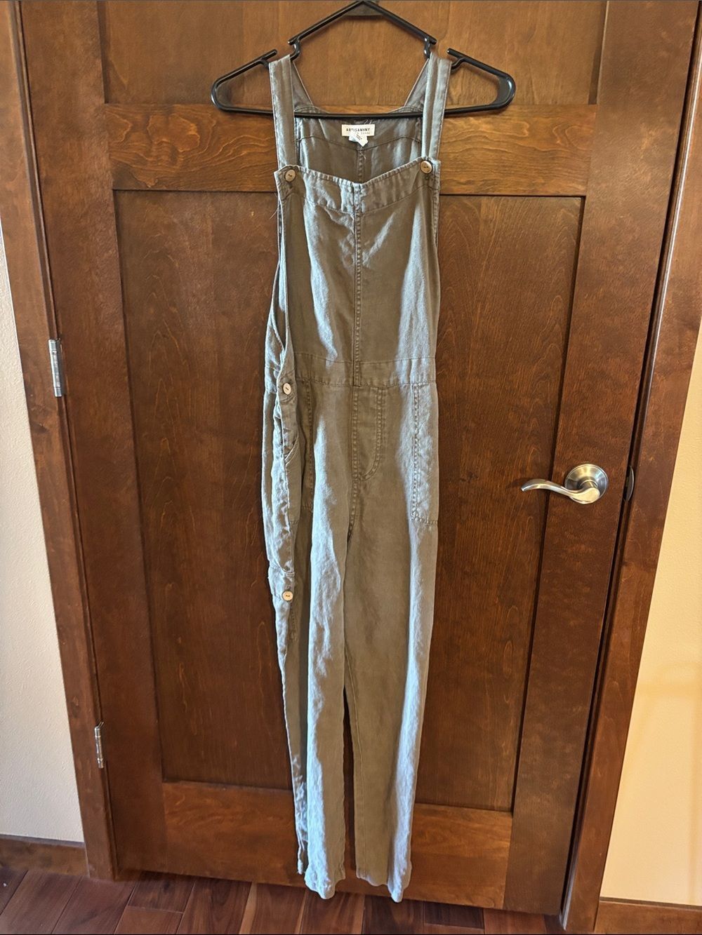 Artisan Ny Olive Green Linen Overalls - Large